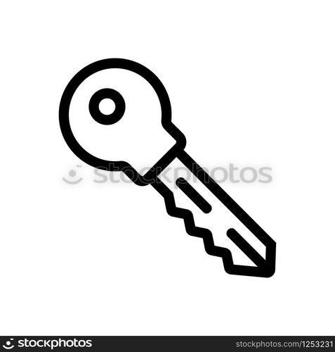 key icon vector. Thin line sign. Isolated contour symbol illustration. key icon vector. Isolated contour symbol illustration