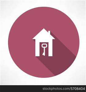 key in the house icon. Flat modern style vector illustration