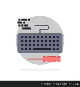 Key, Keyboard, Hardware, Repair Abstract Circle Background Flat color Icon