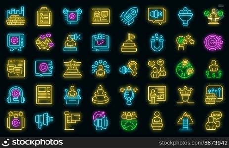 Key opinion leader icons set outline vector. Key strategy. Business leadership vector neon. Key opinion leader icons set outline vector. Key strategy vector neon
