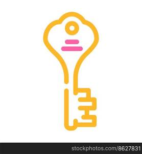 key padlock color icon vector. key padlock sign. isolated symbol illustration. key padlock color icon vector illustration
