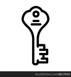 key padlock line icon vector. key padlock sign. isolated contour symbol black illustration. key padlock line icon vector illustration