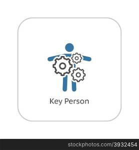Key Person Icon. Business Concept. Flat Design. Isolated Illustration.. Key Person Icon. Business Concept. Flat Design.