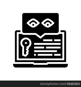 key security system glyph icon vector. key security system sign. isolated contour symbol black illustration. key security system glyph icon vector illustration