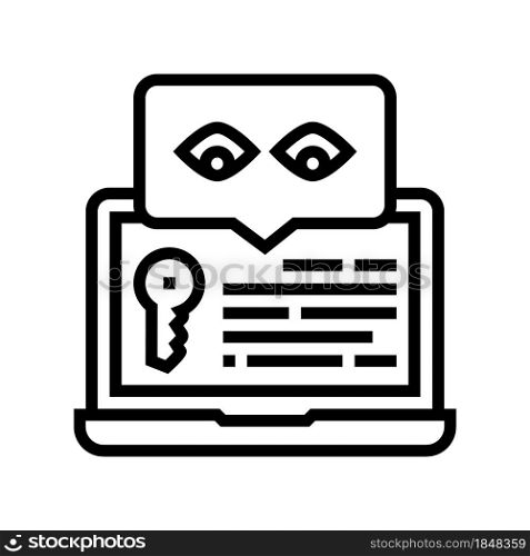 key security system line icon vector. key security system sign. isolated contour symbol black illustration. key security system line icon vector illustration
