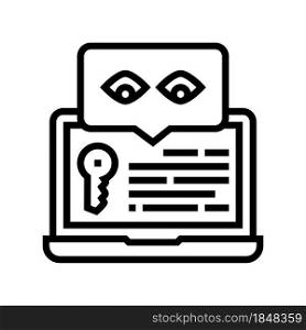 key security system line icon vector. key security system sign. isolated contour symbol black illustration. key security system line icon vector illustration