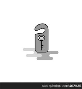 Key tag Web Icon. Flat Line Filled Gray Icon Vector