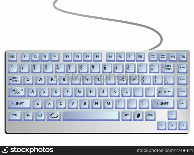 keyboard against white background, abstract vector art illustration