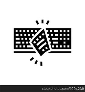keyboard cover glyph icon vector. keyboard cover sign. isolated contour symbol black illustration. keyboard cover glyph icon vector illustration