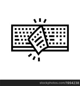 keyboard cover line icon vector. keyboard cover sign. isolated contour symbol black illustration. keyboard cover line icon vector illustration