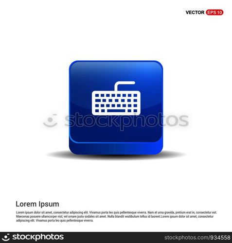 Keyboard Icon - 3d Blue Button.