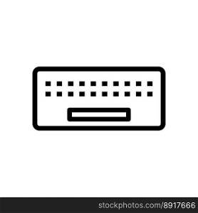 Keyboard icon line isolated on white background. Black flat thin icon on modern outline style. Linear symbol and editable stroke. Simple and pixel perfect stroke vector illustration
