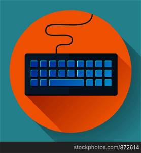Keyboard icon with long shadow. Flat style.. Keyboard icon with long shadow. Flat style