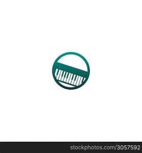 Keyboard icons with a music band theme illustration