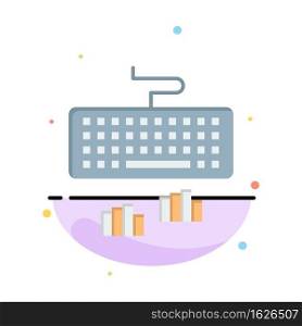 Keyboard, Interface, Type, Typing Abstract Flat Color Icon Template