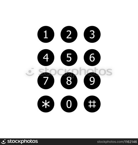 Keyboard number telephone. Keypad number icon vector isolated on white background
