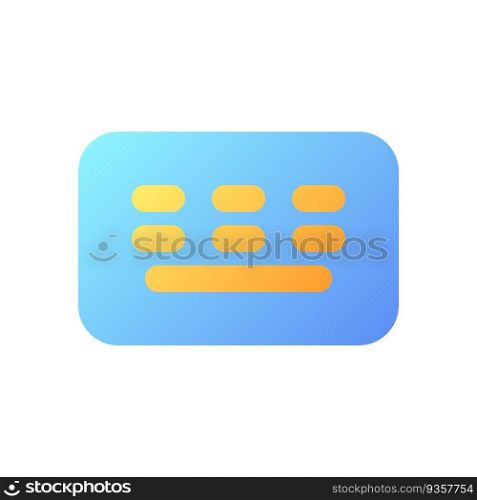 Keyboard pixel perfect flat gradient color ui icon. Typing message. Online communication. Messenger. Simple filled pictogram. GUI, UX design for mobile application. Vector isolated RGB illustration. Keyboard pixel perfect flat gradient color ui icon
