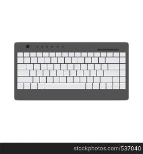 Keyboard top view communication equipment device computer. Flat vector icon