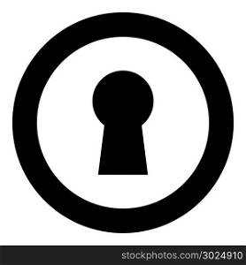 Keyhole icon black color in circle. Keyhole icon black color in circle vector illustration isolated
