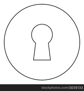 Keyhole icon black color in circle outline vector illustration