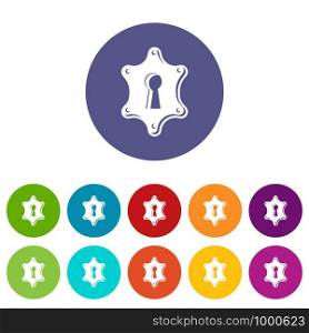 Keyhole icons color set vector for any web design on white background. Keyhole icons set vector color