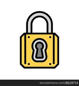 keyhole padlock color icon vector. keyhole padlock sign. isolated symbol illustration. keyhole padlock color icon vector illustration