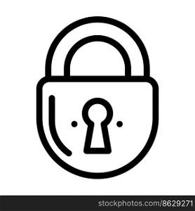 keyhole padlock line icon vector. keyhole padlock sign. isolated contour symbol black illustration. keyhole padlock line icon vector illustration