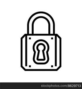 keyhole padlock line icon vector. keyhole padlock sign. isolated contour symbol black illustration. keyhole padlock line icon vector illustration