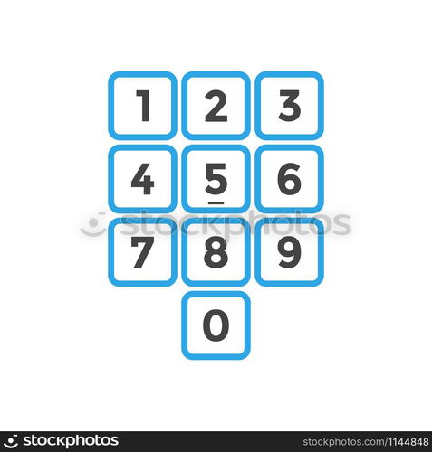 Keypad icon design template vector isolated illustration. Keypad icon design template vector isolated