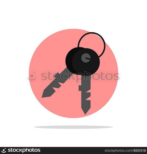 Keys, Door, House, Home Abstract Circle Background Flat color Icon