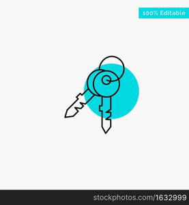 Keys, Door, House, Home turquoise highlight circle point Vector icon