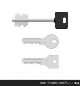 Keys flat icon.. Keys in flat style. Vector simple illustration of different keys.