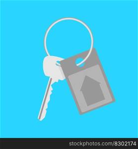 Keys to new house. House keys isolated, home key, real estate and mortgage, vector illustration. Keys to new house