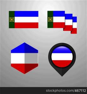 Khakassia flag design set vector