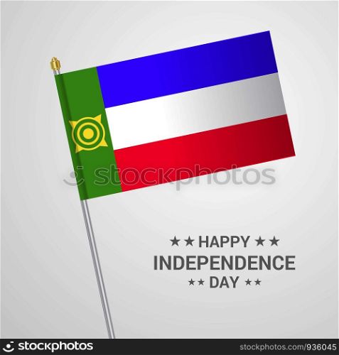 Khakassia Independence day typographic design with flag vector
