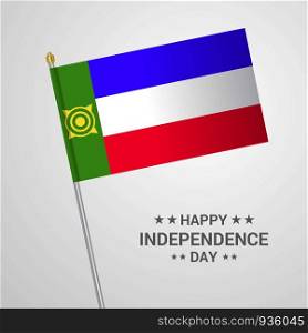 Khakassia Independence day typographic design with flag vector