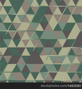 Khaki seamless pattern with triangular digital protection ornament and lines