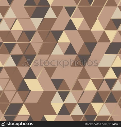 Khaki seamless pattern with triangular digital protection ornament and lines