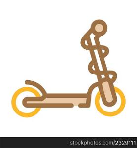 kick scooter color icon vector. kick scooter sign. isolated symbol illustration. kick scooter color icon vector illustration