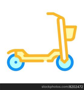 kick scooter kid leisure color icon vector. kick scooter kid leisure sign. isolated symbol illustration. kick scooter kid leisure color icon vector illustration