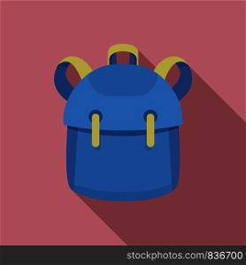 Kid backpack icon. Flat illustration of kid backpack vector icon for web design. Kid backpack icon, flat style