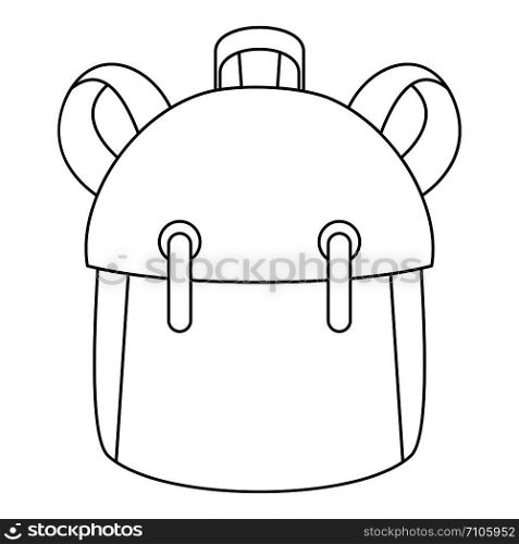 Kid backpack icon. Outline kid backpack vector icon for web design isolated on white background. Kid backpack icon, outline style