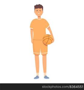 Kid basketball player icon cartoon vector. Sport school. Happy child. Kid basketball player icon cartoon vector. Sport school