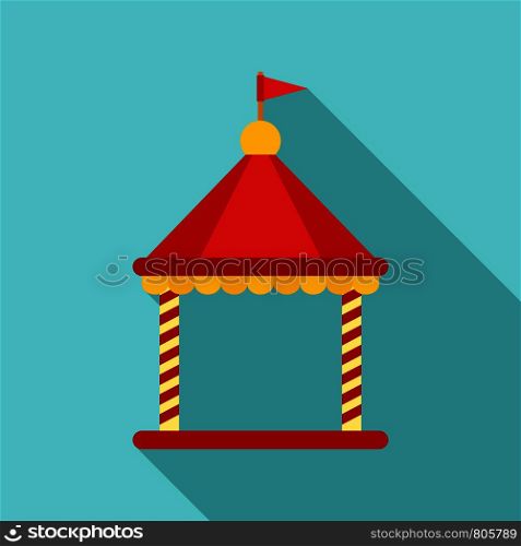 Kid castle tent icon. Flat illustration of kid castle tent vector icon for web design. Kid castle tent icon, flat style