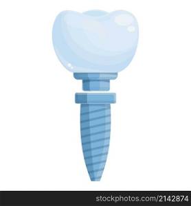 Kid dental implant icon cartoon vector. Crown surgery. Oral medicine. Kid dental implant icon cartoon vector. Crown surgery