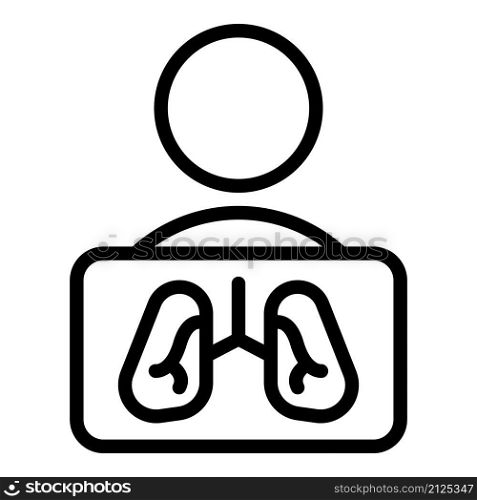 Kid diagnosis lungs icon outline vector. Patient xray. Lung cancer. Kid diagnosis lungs icon outline vector. Patient xray