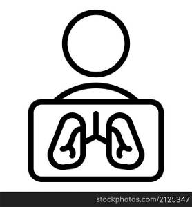 Kid diagnosis lungs icon outline vector. Patient xray. Lung cancer. Kid diagnosis lungs icon outline vector. Patient xray