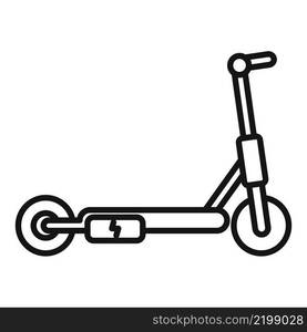 Kid electric scooter icon outline vector. Kick transport. Bike trotinette. Kid electric scooter icon outline vector. Kick transport