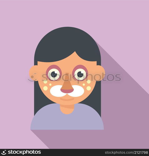 Kid face painting icon flat vector. Child paint. Animal mask. Kid face painting icon flat vector. Child paint