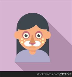 Kid face painting icon flat vector. Child paint. Animal mask. Kid face painting icon flat vector. Child paint